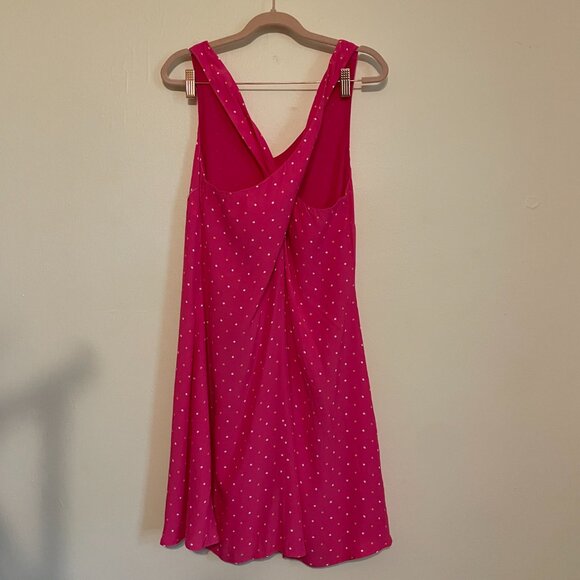 LOFT | Melrose Pink Dotted Criss Cross Back Swing Dress M NWT - Picture 4 of 7